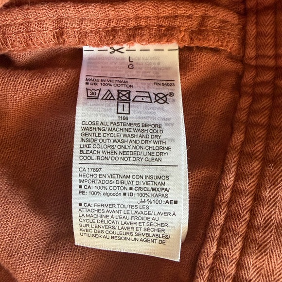 NWT Old Navy Cotton Cropped Utility Jacket in Sedona Orange Brown Women’s Large - Picture 9 of 10